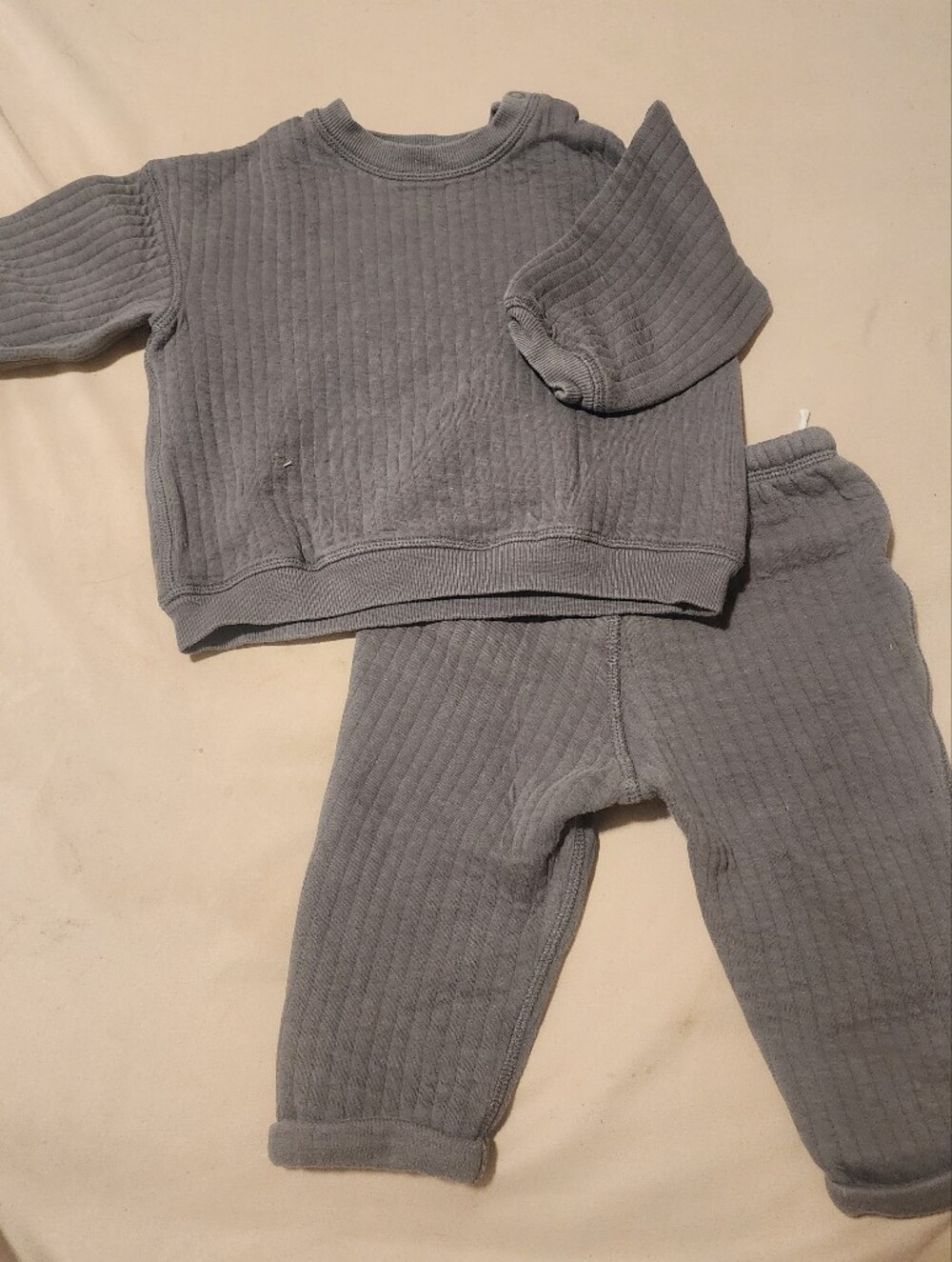 H&M Gray Ribbed Kids Matching Set